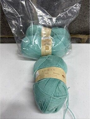 Rowan True 4-Ply Botany New Wool Yarn Shade Spearmint 3 Skein Lot